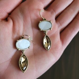 Chico's amber and white dangle earrings